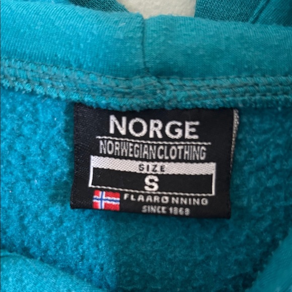 Norway Teal Hoodie, Size Small - Picture 2 of 7